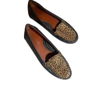 Naturalizer N5 Comfort Kellyn Navy Leather and Leopard Print Size 8.5
